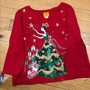 Ruby Rd. Red and Green Holiday Long Sleeve Tee